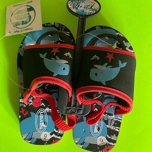 Seven7 Kids Whale Print Sandals - Black and Blue